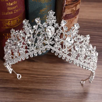 Naujausias Dizaino Europos Red Crystal Crown Apdangalai, Nuotakos Vestuvių Plaukų Aksesuarų, Papuošalų Nuotaka Rožančiai Princesė Vainikėliai
