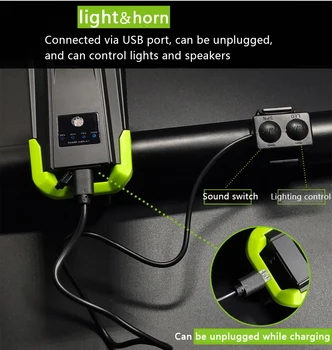 2020 NAUJAS USB įkrovimo dviračio žibintas atsparus vandeniui Dviračių horn light apšvietimo žibintuvėlis dviračių žibintai dviračių priedų