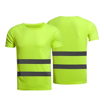 Šviesą atspindinčios Saugos, T-Marškinėliai, Liuminescencinės didelio matomumo saugos darbe marškinėliai vyrams, moterims vasaros orui atspindintis veikia t-shirt