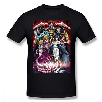 Kietas Juodos spalvos Marškinėlius OVERLORD Nazarick Kaiso Gadian Momonga Anime Homme T-Shirt Tees Grynos Medvilnės Negabaritinių Trumpas Rankovės
