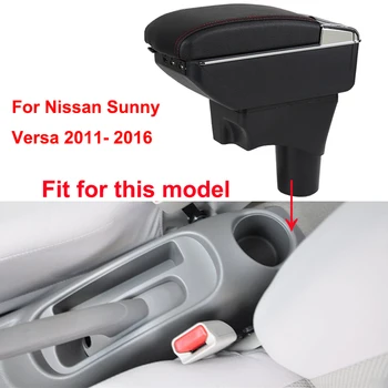 Porankiai Langelį Nissan Sunny Atvirkščiai 2011-2016 USB Įkrovimo Automobilių Porankis Pasukti centrinės Konsolės Laikymo Dėžutė Automobilių Stilius