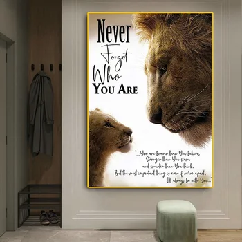 Liūtas Karalius Plakatai Šiuolaikinio Meno Gyvūnų Motyvacijos Drobės Paveikslai Spaudinių Namų Dekoro Sienos Nuotrauka Už Kambarį Cuadros