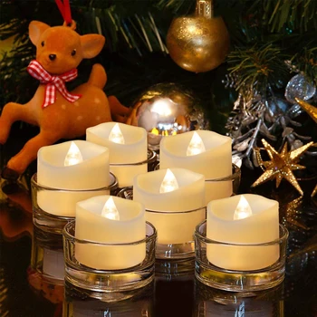 Flameless Votive Žvakės baterijomis, Mirgėjimas LED Arbata Šviesos Šalis Gimtadienio Ravėjimas Dekoratyvinės Žvakės, Namų Dekoro