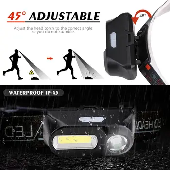 Nešiojamų mini XPE+COB LED Žibintai USB Įkrovimo Stovyklavimo žibintas Žvejybos priekinis žibintas žibintuvėlį, fakelą