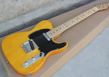 Gamyklos individualų geltona gitara, klevų fingerboard, gali būti pritaikytas kaip reikalaujama, nemokamas pristatymas