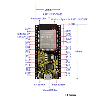2019New Keyestudio ESP32-WROOM-32 Modulis Core Board /Wi-Fi+BT+WS MCU Už Arduino