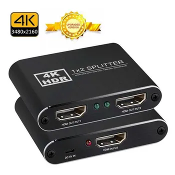 Multi-Ekranas Ekranas 4K HDMI Splitter 1 2 Įvesties Išvesties Metalo 1 X 2 HDMI Switcher Lauke Hub Paramos 4K X 2K 2160p 3D 1080p