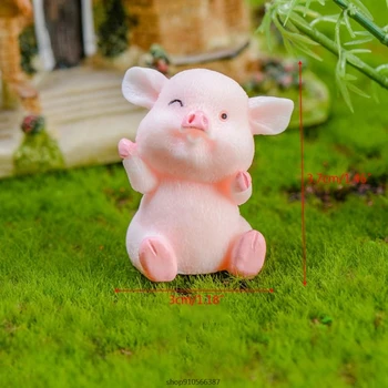 8Pcs/Set Modeliavimo Mielas Piggy Pasisekė Rožinės Kiaulės Sode Ornamentu Žaislas Bonsai Micro Kraštovaizdžio Dekoro D23 20 Dropshipping