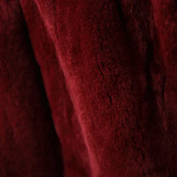 2020 m. naujas nekilnojamojo triušio kailiniai paltai moterims triušio kailio striukė visiškai pliaupti triušio kailio paltas su lapės apykakle individualų plius dydis