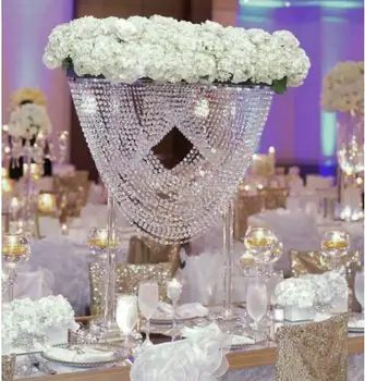 80cm Aukščio akrilo kristalų stalo puošmena vestuvių liustra gėlių stovas Vestuvių Dekoravimas 2vnt/daug