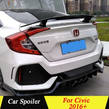 Honda Civic Spoileris 2016 2017 2018 ABS Plastiko Gruntas Spalvos Automobilį Uodega Sparno Apdaila Galinio Kamieno Spoileris, Automobilių Reikmenys