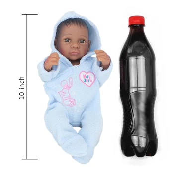 KAYDORA 10 Colių 25cm Reborn Baby Lėlės Visas Vinilo, Kūnas Gyvas, Gyvas Afrikos Amerikiečių Lėlės Mini Black Kids Atgimsta Kūdikių