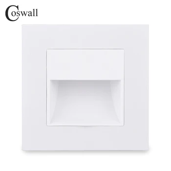 COSWALL Veranda / Koridorius / Kampas / Laiptų Lempos Sienos Footlights Jungiklis Šiltai Balta PC Panel E20 serijos Black White Gold Pilka