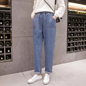 Moterų džinsus 2020 m. rudens ir žiemos naujas didelis dydis S-5XL plius aksomo moterų aukšto juosmens laisvi džinsai moterims
