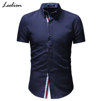 LeeLion 2021 M. Vasarą Naujas Kietas Mens Suknelė Marškiniai Camisas Para Hombre Trumpas Rankovės Oksfordo Audiniai Marškinėliai Mados Atsitiktinis Marškinėliai Vyrams