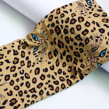 100*145cm Leopard Medvilnės Seersucker Audinio Vaikų Vasaros Suknelė Tekstilės Krepo
