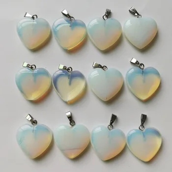 Didmeninė opal širdies akmens pakabukas todėl, Papuošalai, aksesuarai, pakabukai myli papuošalai opal karolius, 12Pcs/lot Nemokamas pristatymas