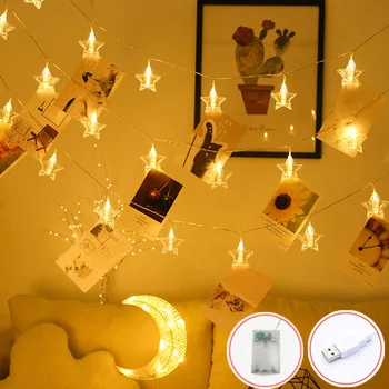 3M 6M NAUJŲ Nuotraukų Įrašą LED String Šviesos girlianda Kalėdų Dekoro Namai, Miegamojo Vestuves Baby 1-asis gimtadienis Apdailos USB šviesos