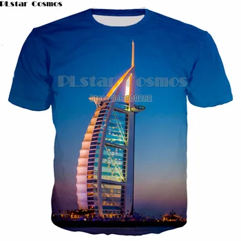PLstar Kosmosas Dubajus Kraštovaizdžio Rodoma Architektūros Juokingi Marškinėliai, 3D Print T Shirt Plius dydis S-5Xl lašas laivybos