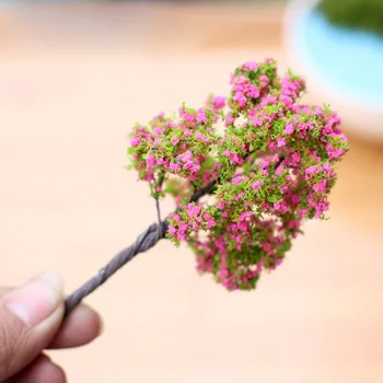 3 Vnt/Set Mini Medžio, Plastiko Sakura Modeliavimas Medžių Amatų Augalų Puodą Sodas Ornamentu Miniatiūriniai 