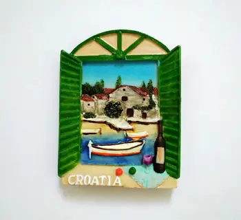 Karšto Pardavimo Rankomis dažyti Langų Kroatijos Žemėlapis 3D Šaldytuvas Magnetai, Kelionių Suvenyrai, Šaldytuvas, Magnetinis Lipdukas Namų Puošybai