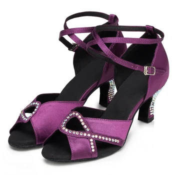 IDancing moterų black diamond šokių bateliai zapatos de baile latino mujer mėlyna lotynų šokių batelius arti kojų