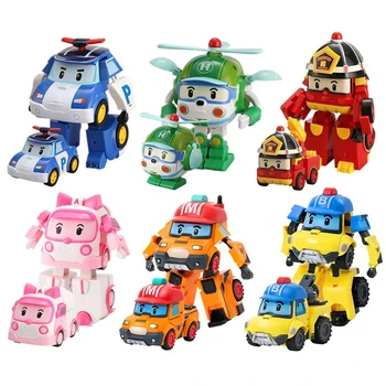 6pcs/Set Korėja Žaislai Robocar Poli Transformacijos Robotas Poli Gintaro Roy Automobilio Modelį Anime Veiksmų Skaičius, Žaislai Vaikams-Geriausia Dovana