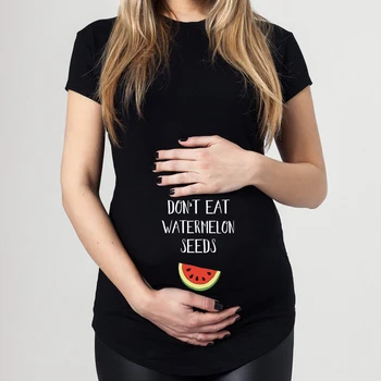 Negalima Valgyti Arbūzų Naujas 2021 M. Vasarą Motinystės Nėštumo Marškinėliai nėščiosioms Arbūzas Viršūnes Tee Marškinėliai Lašas Laivybos