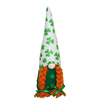 St Patriko Diena Tomte Gnome Kambario Dekoro Shamrock Elf Pliušinis Žaislas Namų Papuošimai Rankų Darbo Plushie Atneša Laimę Kokybės Medžiagų
