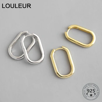 LouLeur 925 sterlingas sidabro big U ovalo formos auskarai aukso derliaus Geometrinis kūrybos paprasta laukinių prabangus auskarai moterims, papuošalai, dovana