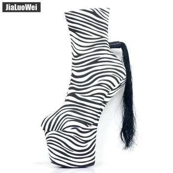 Jialuowei Prekės Dizaineris Seksualus Fetišas Zebras Spausdinti 20CM Ekstremalių Aukšto Kulno Platforma Moterų Mados Žavinga Batai Dydis 36-46