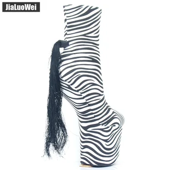 Jialuowei Prekės Dizaineris Seksualus Fetišas Zebras Spausdinti 20CM Ekstremalių Aukšto Kulno Platforma Moterų Mados Žavinga Batai Dydis 36-46