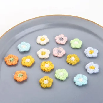 Naujausias 100vnt/daug kaip 14mm spalvų spausdinimo pynimo animacinių filmų gėlės formos gėlių 