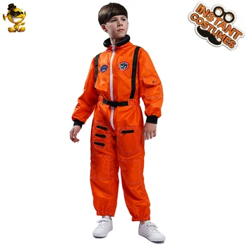 Vaikai Berniuko Orange Astronautas Jumpsuit Vaidmuo Vaikų Kalėdos Cosplay Kostiumai