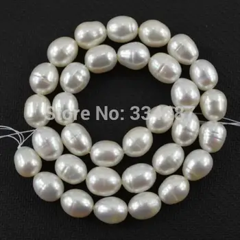 Ryžių Formos Gėlavandenių perlų Kviečių Perlai White Prarasti perlai 9.5-10.5 mm