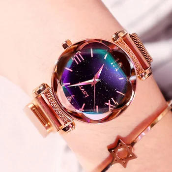Prabangus Romantiškas Moterų Laikrodžiai Žvaigždėtas Dangus Magnetinio Moterų Laikrodis Strazdų, Nerūdijančio Plieno, Kvarcas Laikrodžio Relogio Feminino