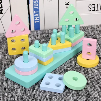 Vokmascot Macaron spalva skiltyje statyba blokai, žaislų, vaikai, vaikams, statybos nustatyti didelio Dydžio plytų švietimo palace modelis