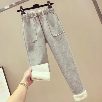 Vilnonių Atsitiktinis Kelnės 2019 M. Rudenį, Žiemą Prarasti Aukšto Liemens Kelnės Moterims Mados Korėjos Haremas Pants Plus Size Sweatpants