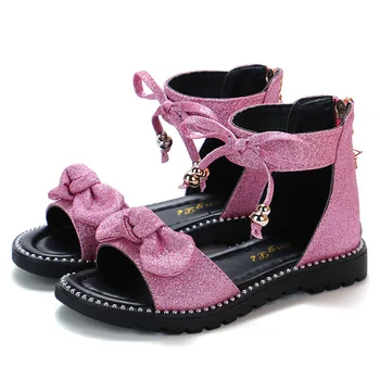 Mergaičių sandalai 2020 naujas vasaros Romos Nacionalinio Romantiškas Su mada, vaikų minkštųjų apačioje mažoji princesė batai mergaitę batai