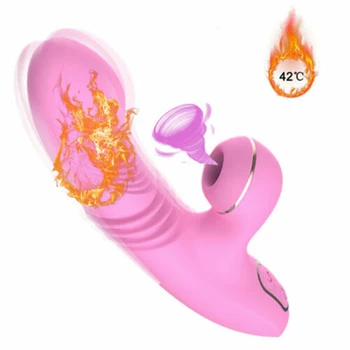 Moterų Masturbacija Masažas Stick,Automatinė Teleskopinis Siurbimo Absorberis, Suaugusiųjų Erotinis Sekso Produktai, Jade Triušis Viesulas, Rožinė