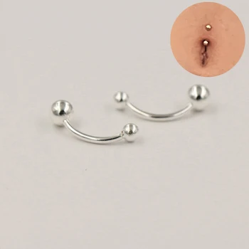 925 sterlingas sidabro Pilvo auskarų, Žiedo, nedidelis kamuolys bamba Žiedas moterų kūno auskarų vėrimo papuošalai