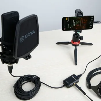 BOYA BY-BCA70 XLR Garso Mikrofonai, Adapteris į KOMPIUTERĮ Mobiliaisiais įrenginiais Suderinama Su Andorid iOS ar android išmaniuosius telefonus Mikrofonas Priedai