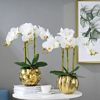 9heads Orchidėja Dirbtinių Gėlių Phalaenopsis Vestuvių Namų Dekoratyvinės Gėlės 