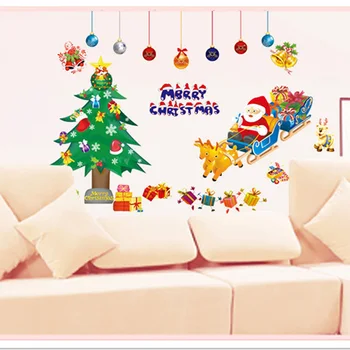 Candiway Linksmų Kalėdų varpas Lipdukas, Kambario, Vaikams, Namų Dekoro vaikų Darželio Sienos Lipdukas Plakatas plakatas Namų Puošybai 50*70cm NE113A