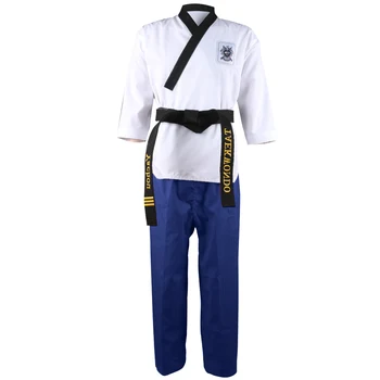 Aukštos kokybės juoda taekwondo vienodą mokymo taekwondo tinka siuvinėjimo uniformos dydis 160-190cm