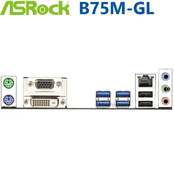 Asrock B75M-GL Plokštė Originalus LGA 1155 i7 i5, i3 16GB DDR3 PCI-E 3.0 DVI B75 SATA II Darbalaukio Mainboard Micro ATX Naudotas