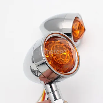 1pair Motociklo Aliuminio Retro LED Posūkio Signalo Lemputė Derliaus Rodiklis Gintaro Lempos Universalus Harley Cafe Racer 