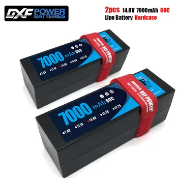 DXF 2VNT lipo Baterija 2S 7.4 V 4S 14.8 V 7000mAh 60C 120C HardCase Lipo Baterija RC HPI HSP 1/8 1/10 Buggy RC Automobilių, Sunkvežimių