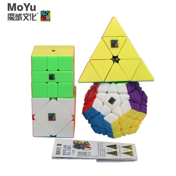 Moyu kubeliai dovanų dėžutėje nustatyti Moyu 2x2 3x3 4x4 5x5 įspūdį magic cube kibirą greitis kubą 3x3 piramidės Megaminx SQ-1educational žaidimas žaislai