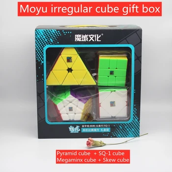 Moyu kubeliai dovanų dėžutėje nustatyti Moyu 2x2 3x3 4x4 5x5 įspūdį magic cube kibirą greitis kubą 3x3 piramidės Megaminx SQ-1educational žaidimas žaislai